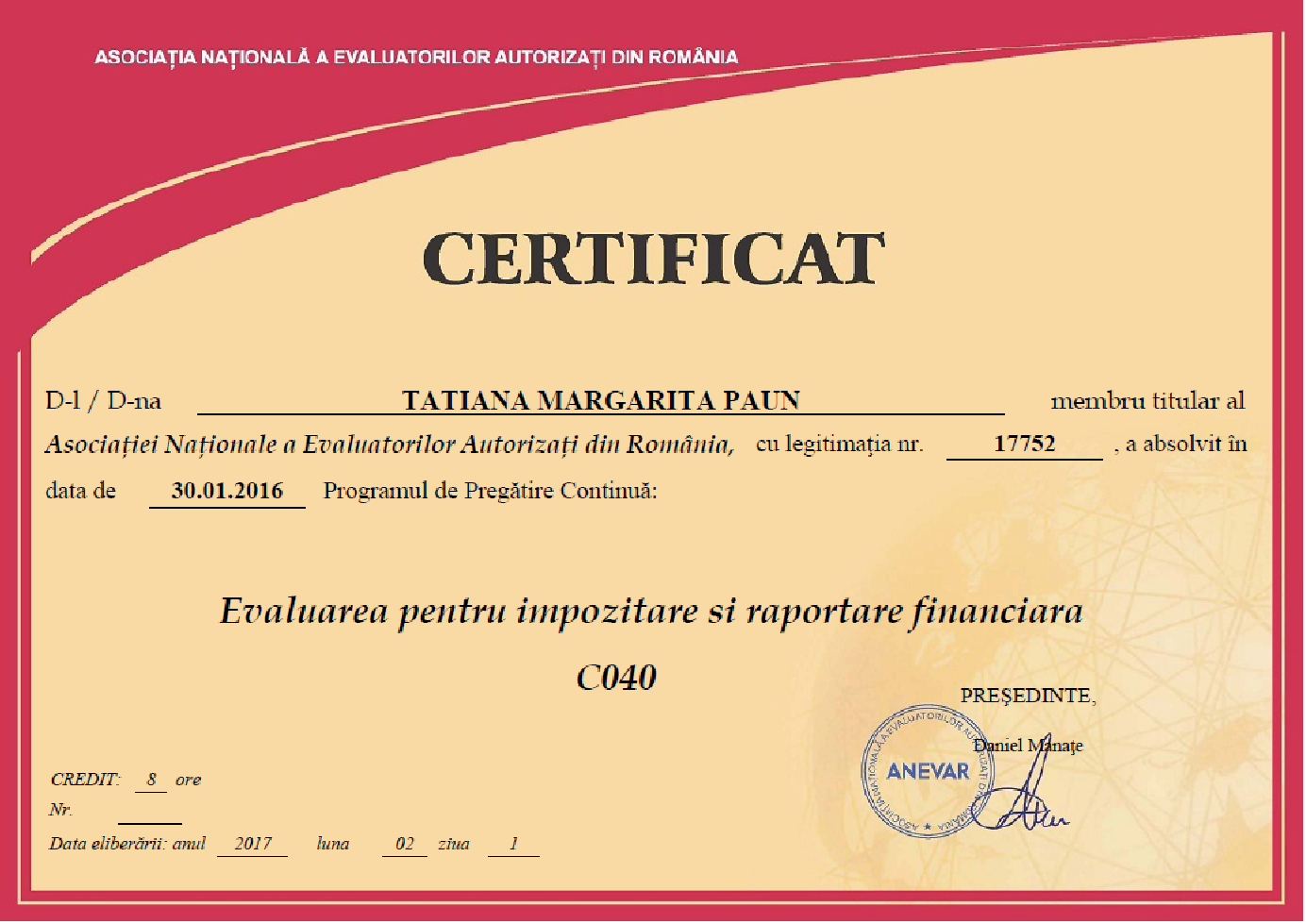 certificat
